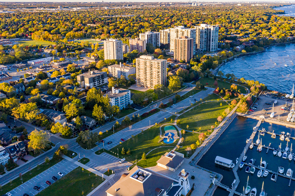 aerial oakville townscape