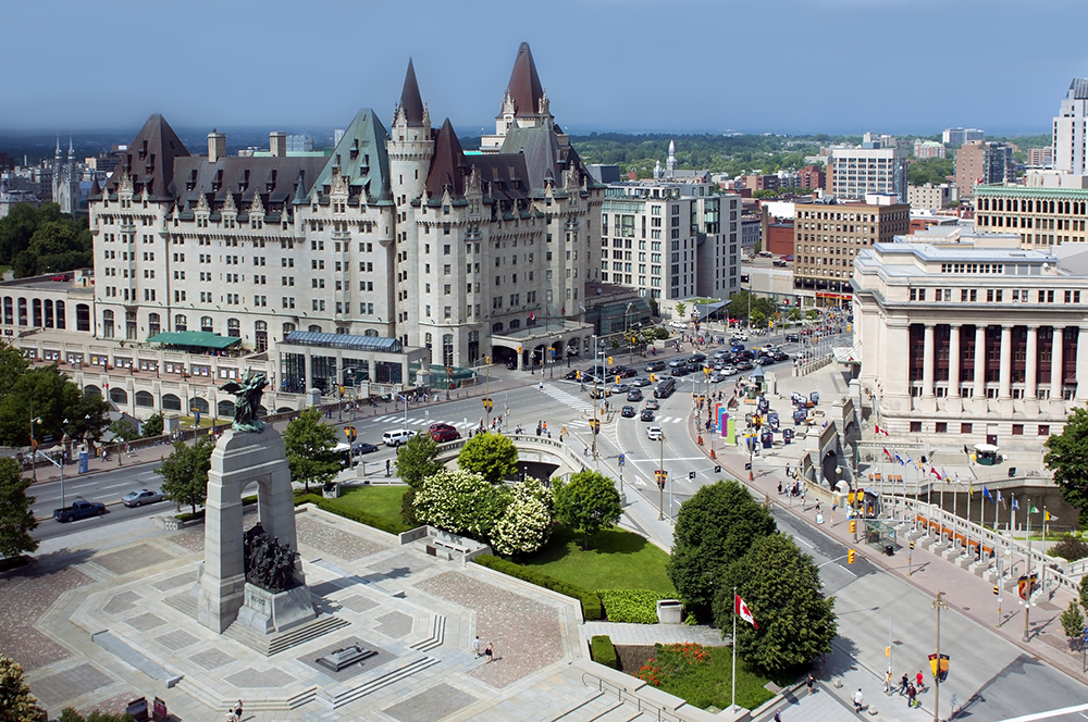 aerial view of ottawas cenotaph